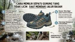 Cara Memilih Sepatu Gunung Yang Tidak Licin Saat Mendaki Jalur Basah